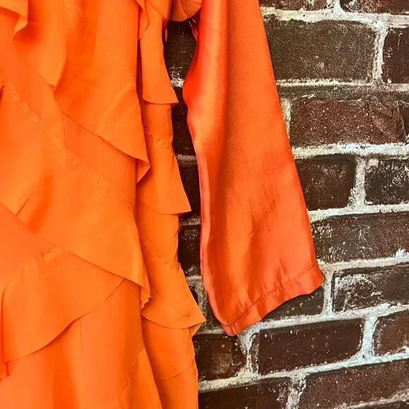 Anewsta Orange Layered Ruffle Maxi Dress - Picture 9 of 15